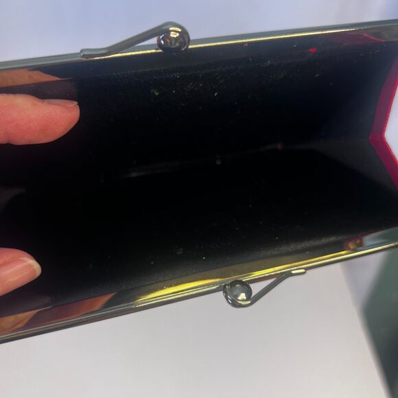 Oggi Domani Red Leather NEW Faux Croc VTG Kiss Lock Change Purse Chic Sassy - Picture 6 of 6